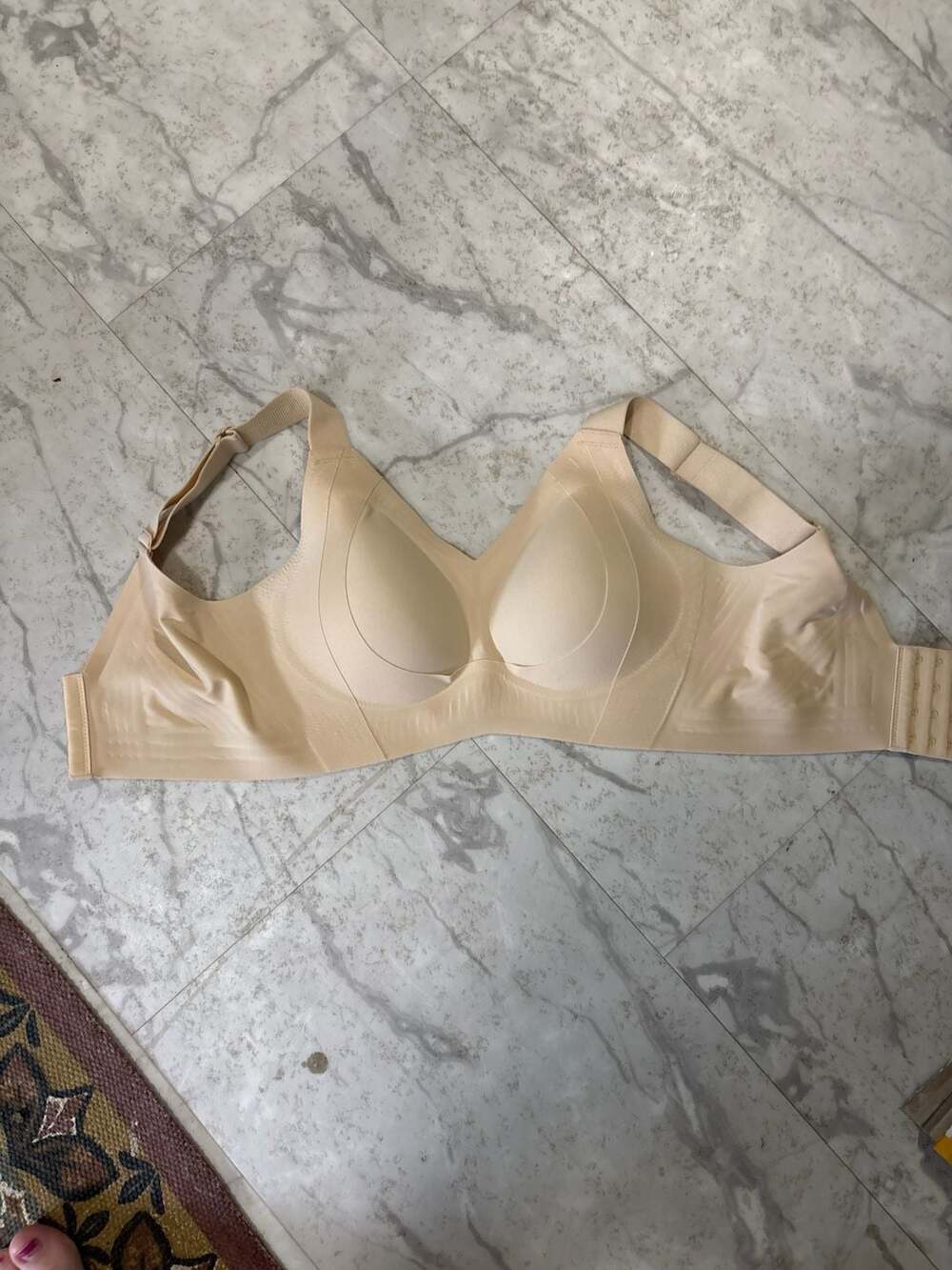 Seamless Wireless Comfort Bra with Teardrop Pads - Beige - Size 160/85 (M)